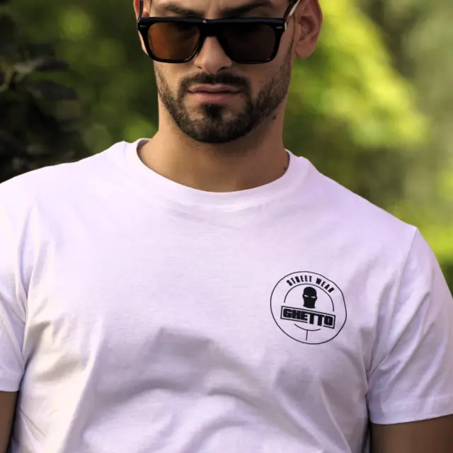 Ghetto White T-Shirt Street Wear Logo Unisex 2