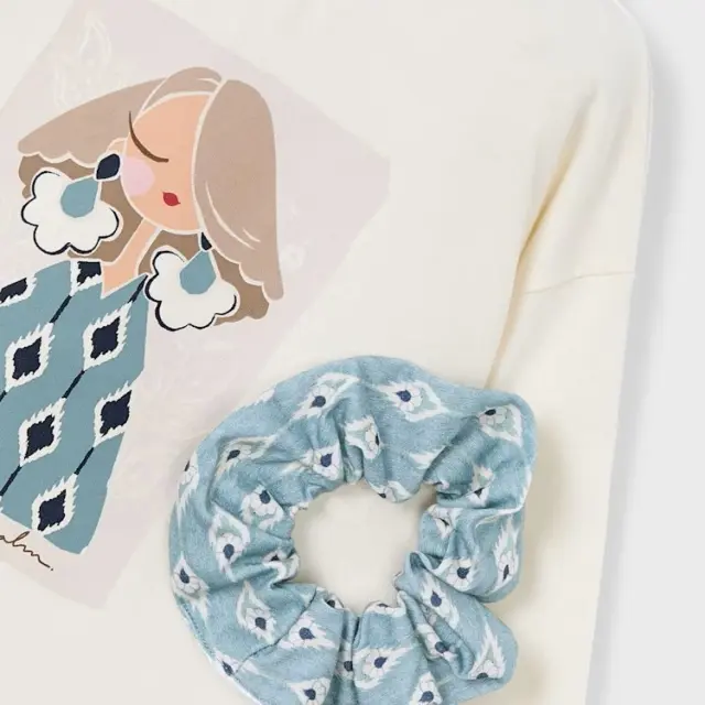 Mini 2 έως 10 ετών Μπλούζα με scrunchy μακιάτο-πράσινο 2