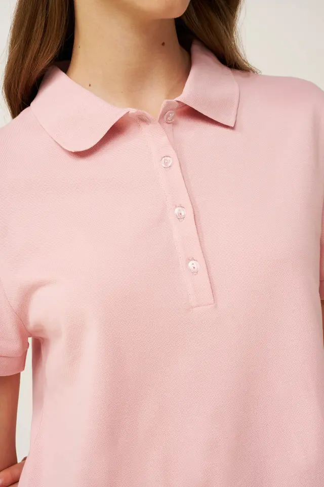 Γυναικείο Pique Φόρεμα Πόλο Vamp 24818 PINK SILVER 2
