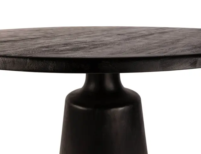 Τραπεζαρία Arca Veas PTMD Luxury Living από Ξύλο Mango, με διαστάσεις 150x150x77cm - Black, Gold - Δεν περιλαμβάνονται οι καρέκλες