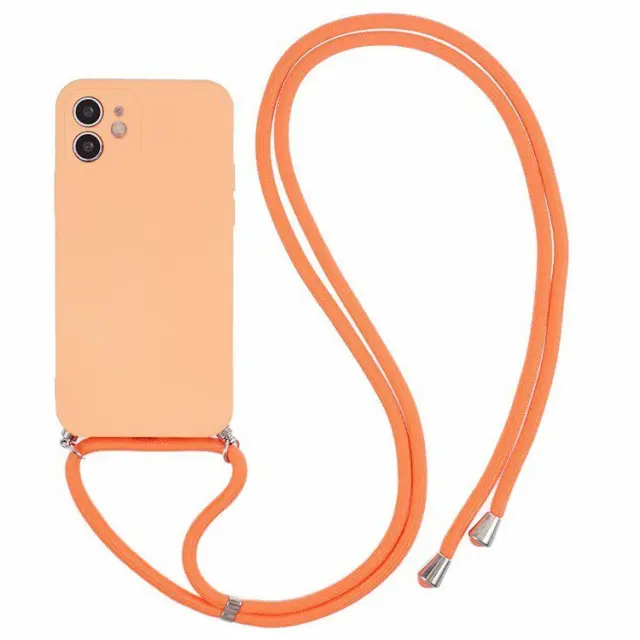 Θήκη Σιλικόνης με Κορδόνι για το Λαιμό για iPhone 11- Orange OEM