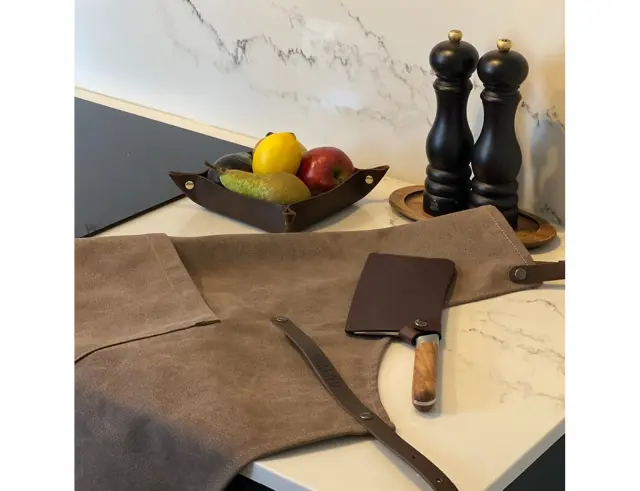 Ποδιά Λαιμού από Καμβά Doxx Amsterdam Washed Canvas Apron με ρυθμιζόμενα λουράκια και διαστάσεις 82x66cm - BrownC.AP-001-BROWN 2