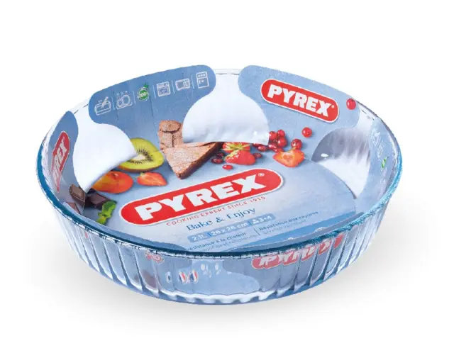 Πυρίμαχο σκεύος Bake & Enjoy Pyrex για τάρτα, με χωρητικότητα 2.1L και διάμετρο 26cm 15217
