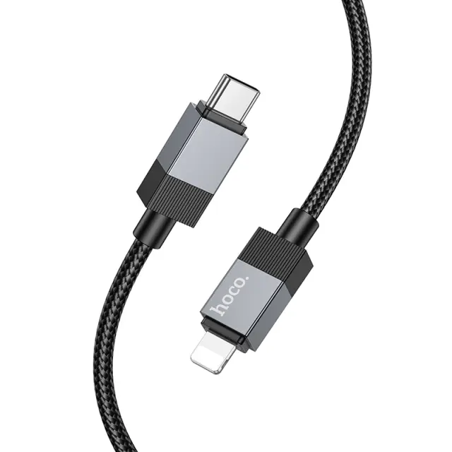 Καλώδιο Hoco X110 Honorific USB-C σε Lightning 27W Braided Μαύρο 1m