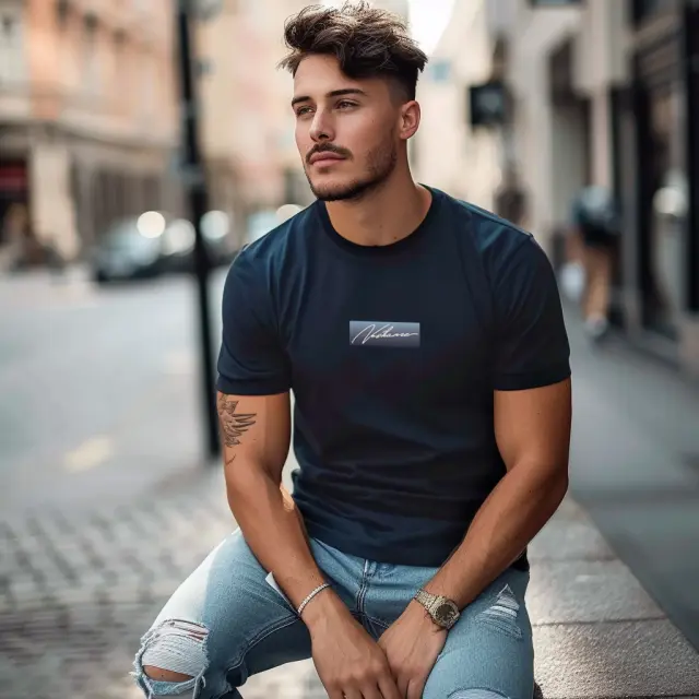 T-shirt Noshame® Navy με τύπωμα - 122412 - XXL
