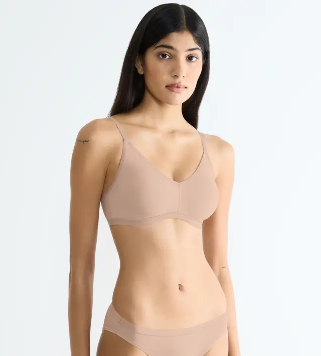 Sloggi Σουτιέν Go Daily Cotton Soft Bra Χωρίς Μπανέλα Μπεζ