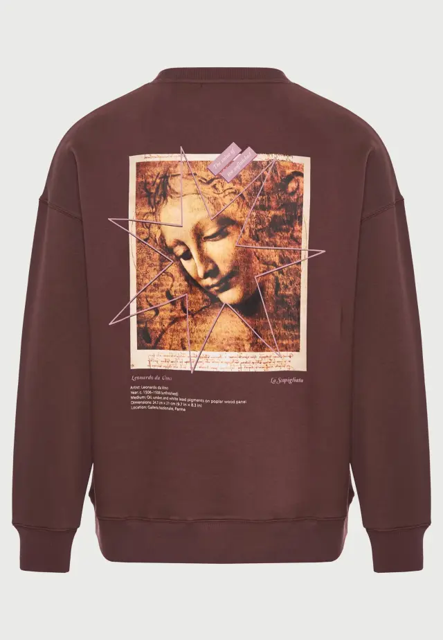 Funky Budha X Apoh London Sweatshirt Da Vinci Shadow Mauve FBU014-600-06-Shadow Mauve - XL 2
