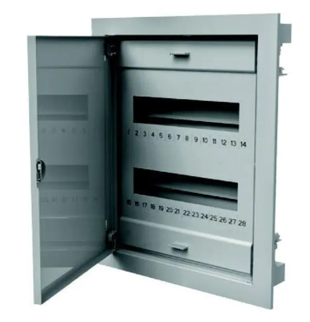 Distribution board 28-modules surface metal door