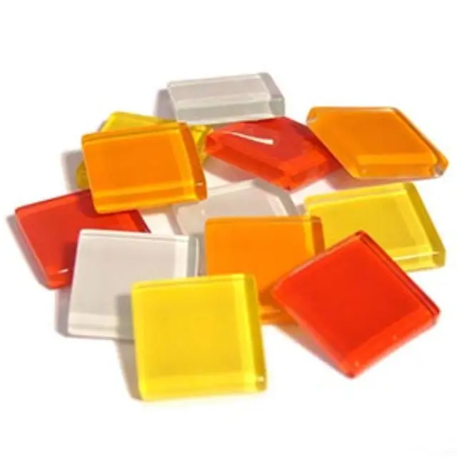 Γυάλινες Ψηφίδες Soft Glass - Yellow Red Mix - 20x20mm - 200gr