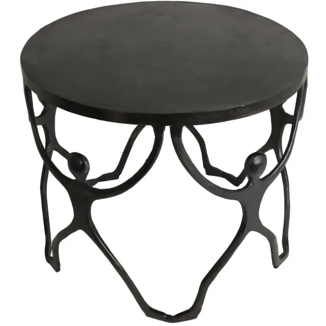 Τραπεζάκι Άνθρωποι Μαύρο Αλουμίνιο 58x58x49cm Σετ 2Τμχ 3