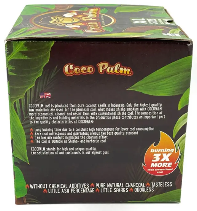 Καρβουνάκια για Ναργιλέ τετράγωνα Coco Palm (26mm) - 1Kg 2
