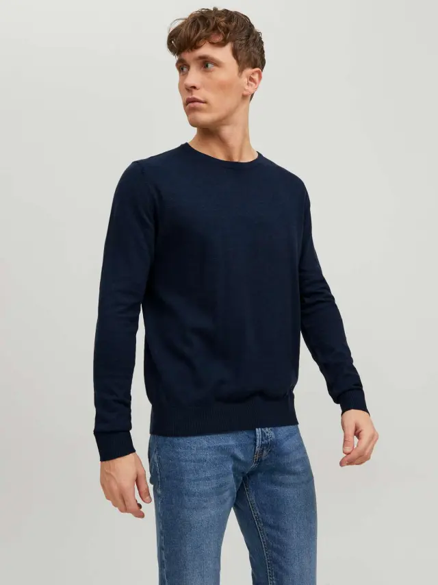 JJEEMIL KNIT CREW NECK NOOS Navy Blazer 2