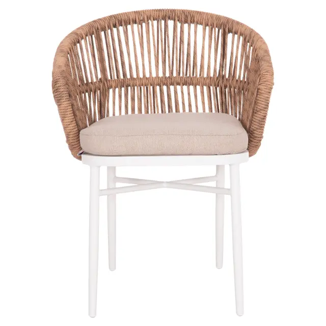 ΠΟΛΥΘΡΟΝΑ ΑΛΟΥΜ. FB96265.02 ΛΕΥΚΗ-P.E.RATTAN ΦΥΣΙΚΟ-ΜΠΕΖ ΜΑΞΙΛΑΡΙΑ 58x61x75Υ 3
