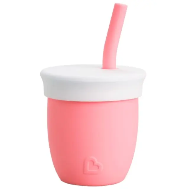 Munchkin C est Silicone Training Cup with Straw 6m+, 118ml Ανοιχτό Ροζ 2