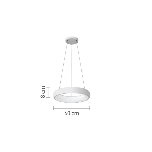 InLight Κρεμαστό φωτιστικό LED 36W 3CCT από λευκό ακρυλικό D:60cm (42023-A-White) 2
