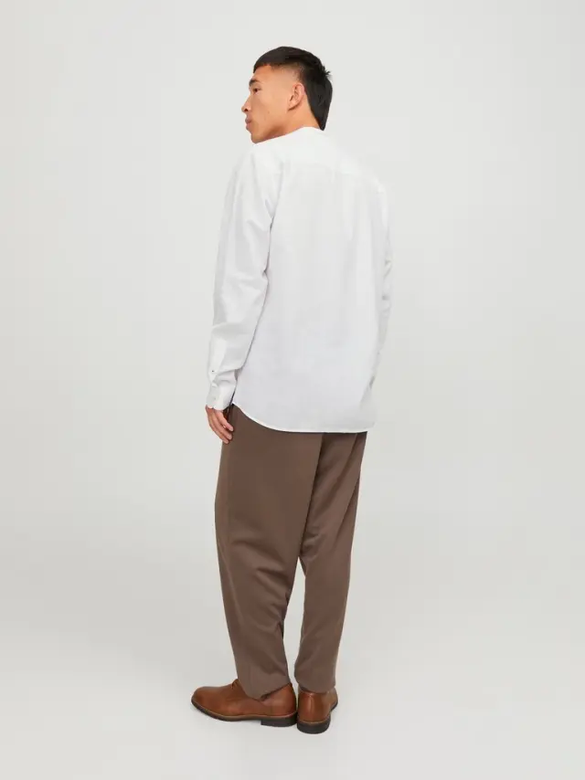 JJESUMMER BAND LINEN BLEND SHIRT LS SN white 2