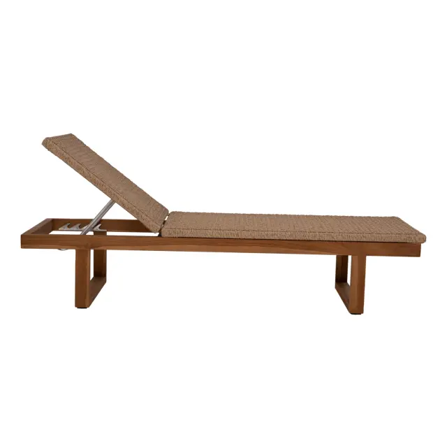 Ξαπλώστρα Patron Teak ξύλο και σχοινί Viro σε πλέξη Wicker 191x65x86 εκ. 3