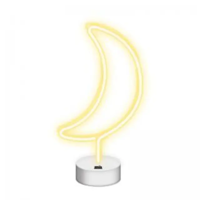 Neon LED Neolia NNE06 MOON (USB/Μπαταρίας & On/Off) με Stand Λεύκο N64442 2