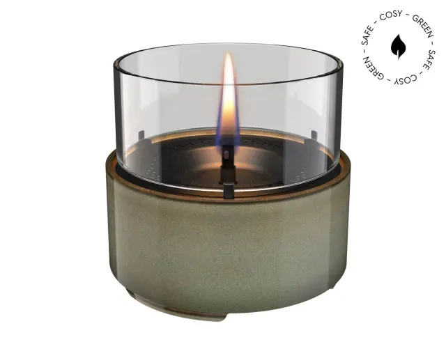 Επιτραπέζια Εστία Φωτιάς Café 14 Reactive Glaze Tenderflame με διάρκεια καύσης 4 - 5 ώρες, χωρητικότητα δεξαμενής 250ml και διαστάσεις 14.2x13.5cm - Green TF-600280 2