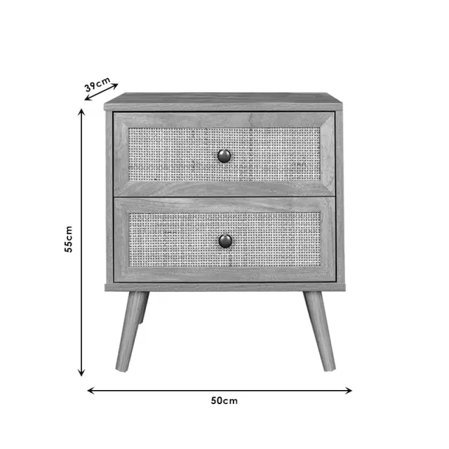 Κομοδίνο Oslo pakoworld sonoma 50x39x55εκ 2