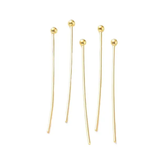 Γράνα με Κεφάλι .925 Sterling Silver Real 18K Gold Plated 30mm - 5τεμ