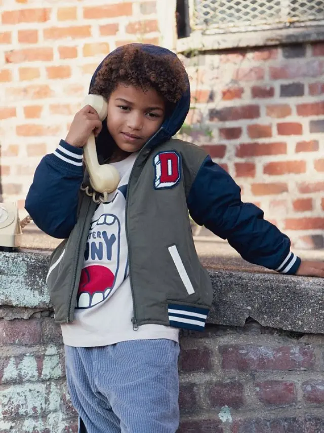 Παιδικό Μπουφάν για Αγόρια Varsity Khaki ΜΠΛΕ 2
