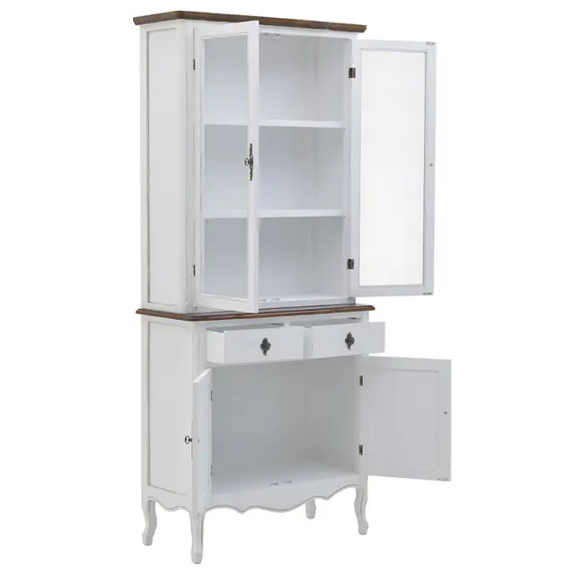 Βιτρίνα Λευκό/Φυσικό Ξύλο 85x40x198cm 3-50-482-0129 2