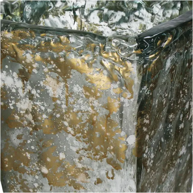 Βάζο Χρυσό Ανακυκλωμένο Γυαλί 20x20x40cm 3