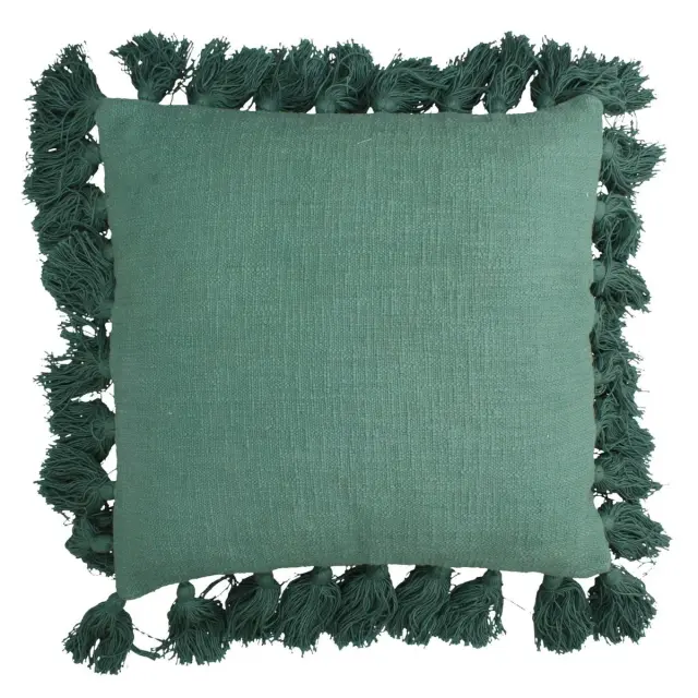 Μαξιλάρι Με Φούντες Μπλε Βαμβακερό 45x45cm
