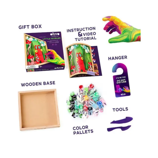 Okto Wood & Craft DIY Little Worlds / Σετ Δημιουργίας με Πηλό σε Ξύλινο Κάδρο: Mommy Troll 2