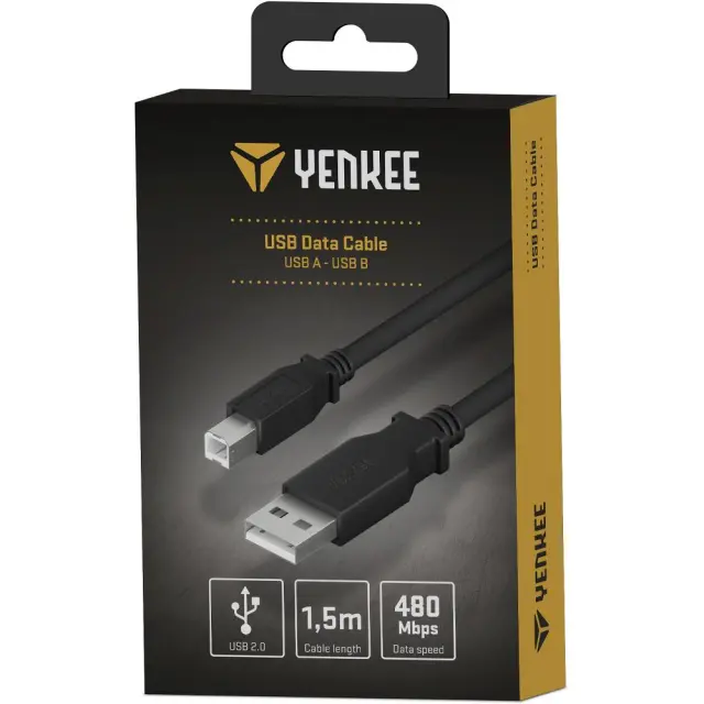 Καλώδιο Σύνδεσης Yenkee YCU 015 USB-A σε USB-B 2.0 480Mbps 1.5m 2