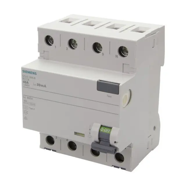 RCCB, 4-pole, type A, In: 40 A, 30 mA, Un AC: 400 V