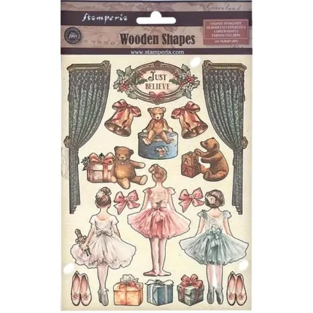 Ξύλινα Χρωματιστά Διακοσμητικά Stamperia - A5 - The Nutcracker Ballet and Teddy
