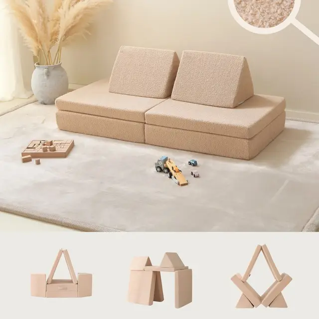 Hakuna Matte Πολυμορφικός Παιδικός Καναπές Teddy Μπεζ (150 x 66 x 52.5 εκ.) 575940 3