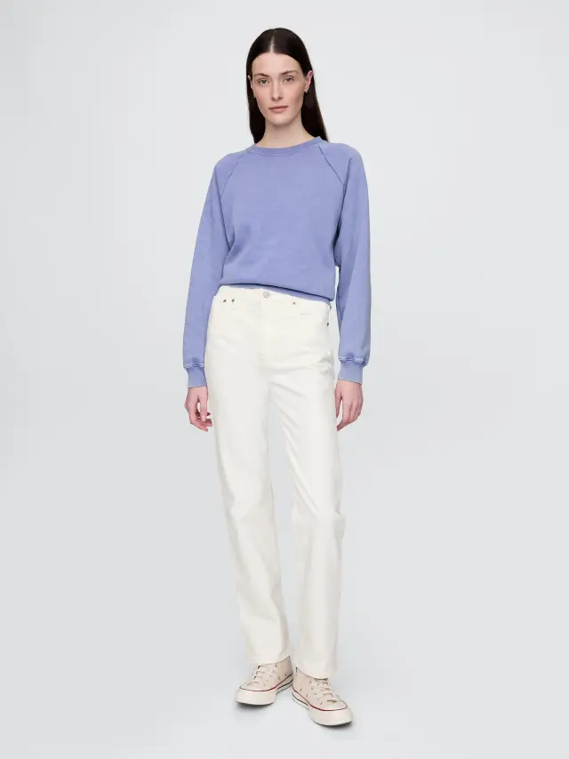 Άσπρο High Rise 90s Straight Jean Παντελόνι με Washwell New off white - 32REG