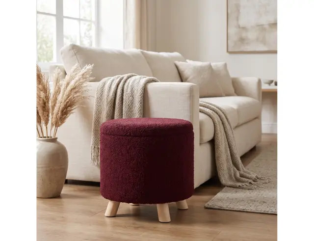 Σκαμπό Home & Styling Collection με αποθηκευτικό χώρο και διαστάσεις 40x37cm - Burgundy AAK400230