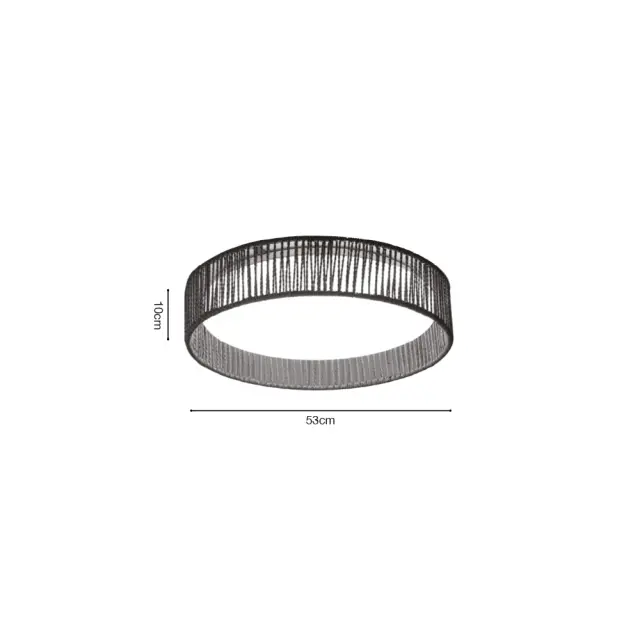 Inlight Πλαφονιέρα οροφής LED 45W 3CCT (by switch on base) από σχοινί και ακρυλικό D:53cm (42039-A) 2