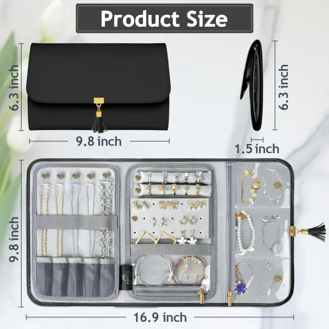 Τσάντα Οργάνωσης κοσμημάτων Matein 6028 μαύρο - One Size 3