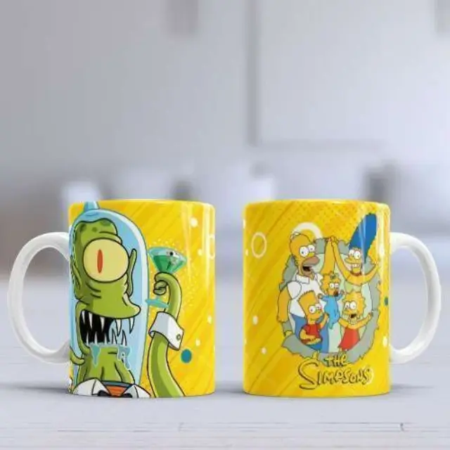 Kούπα κεραμική λευκη 330ml Simpsons -Kang η κούπα είναι με συσκευασία δώρου