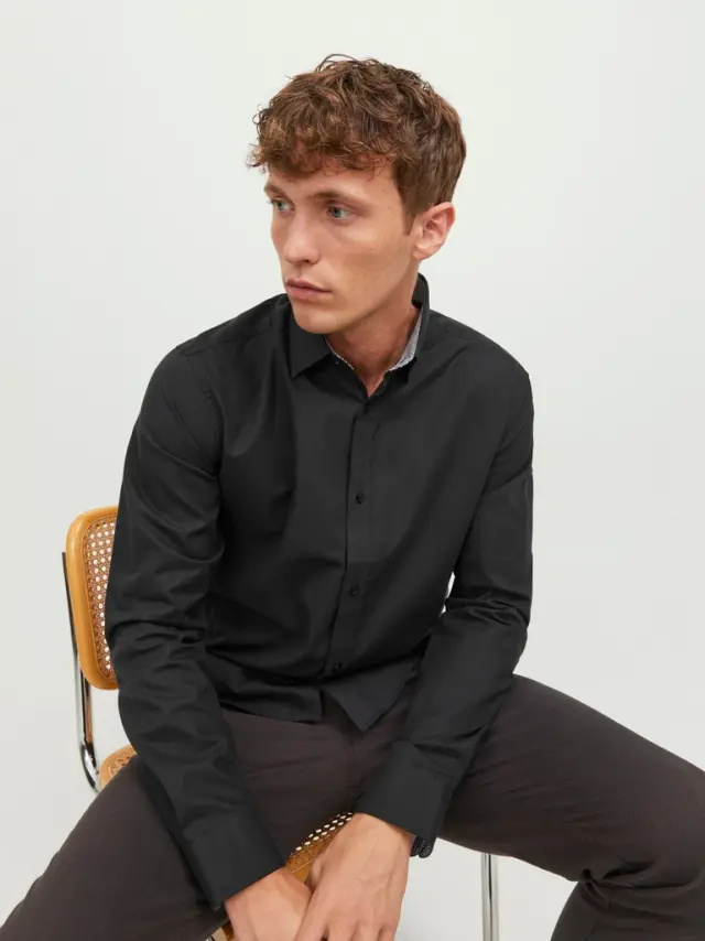 JPRBLABELFAST SHIRT L/S SN black 2