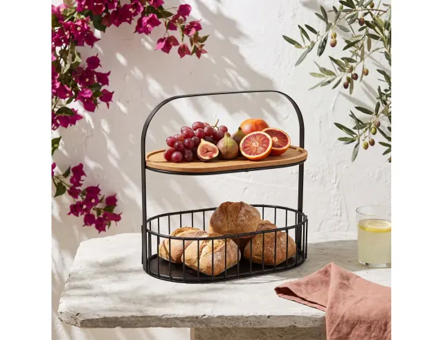 Εταζέρα Excellent Houseware με 2 επίπεδα και διαστάσεις 24x15x25cm - Black 210001640