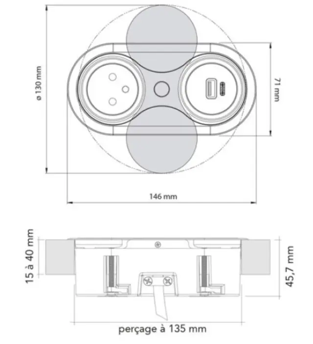 ΠΡΙΖΑ ΠΑΓΚΟΥ SFL EIGHT BP8UAC-2B ΧΩΝΕΥΤΗ 1 ΣΟΥΚΟ & 1 USB & 1 USB-C ΜΑΥΡΗ 3