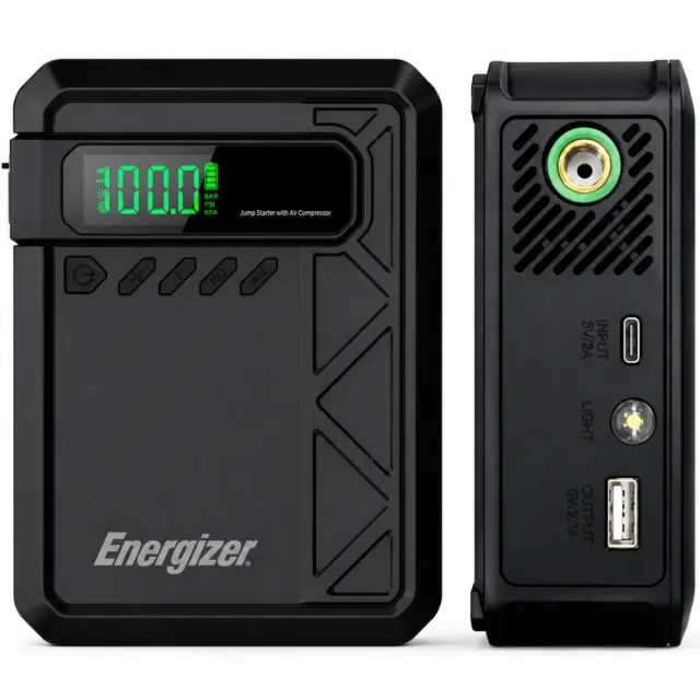 Power Bank Energizer JE10001JP 10000mAh PD15W QC 1xUSB-A 1xUSB-C Προσάρτημα Εκκίνησης Αυτοκινήτου 1500A και Air Pump 11 bar Μαύρο