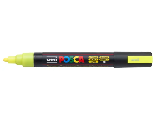 Μαρκαδόρος Σχεδίου Uni Posca PC-5M Medium με πάχος μύτης 1.8-2.5mm - Fluorescent YellowPC-5M(E) - ΦΩΣ-KITP