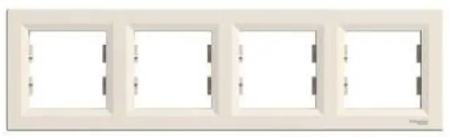 Asfora - horizontal 4-gang frame - cream
