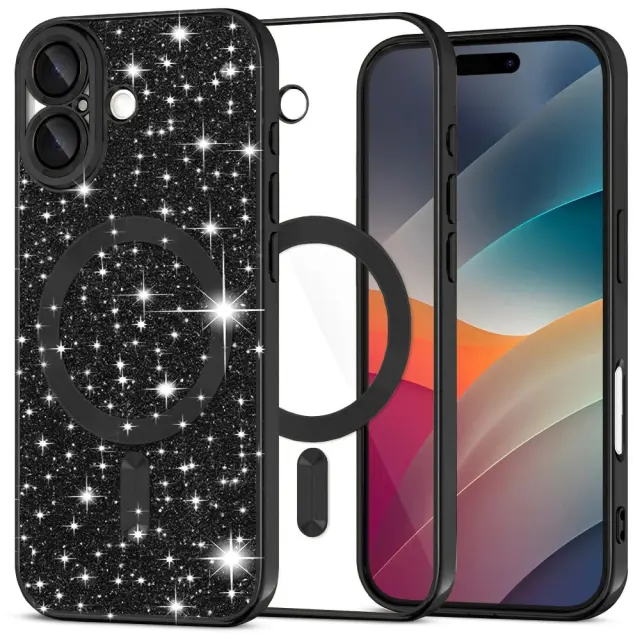 Techsuit® Luxury Glitter MagSafe Θήκη για iPhone 17 - Black