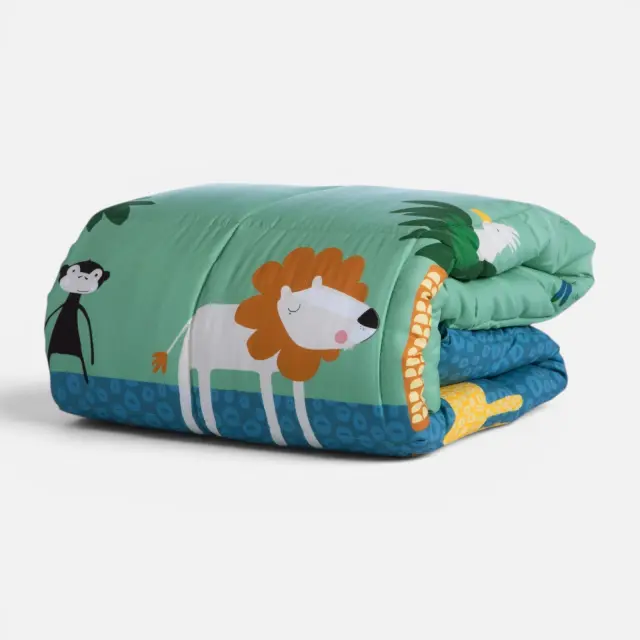 Πάπλωμα Παιδικό Μονό Jungle Mania 160x220 Nef Nef Homeware, ΕΞΩΤΕΡΙΚΑ:100% ΜΙΚΡ.-ΕΣΩΤΕΡΙΚΑ:100% ΠΟΛ. - GREEN/BLUE (040992)