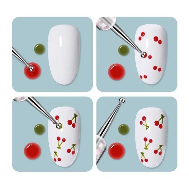Σετ πινέλα & εργαλεία μανικιούρ Nail Art διπλής όψης - B261 - 5pcs - 910495 2
