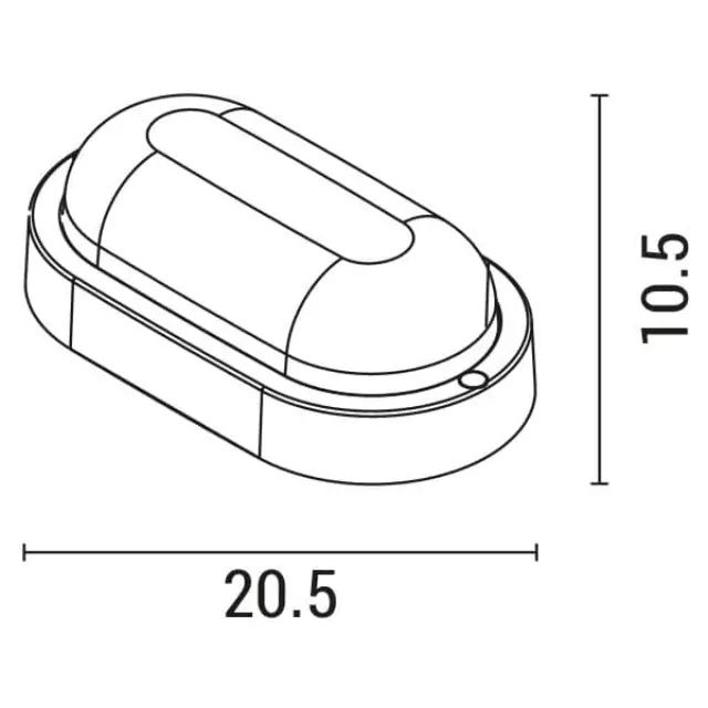 ΦΩΤΙΣΤΙΚΟ ΤΟΙΧΟΥ LED ΟΒΑΛ 12W 205X105X54 4000K 2