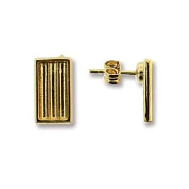 Σκουλαρίκι Elegant για Χάντρες Miyuki - Gold Plated 7.5x13.2mm - 2τεμ